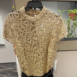 Gold glitter bodice jumpsuit